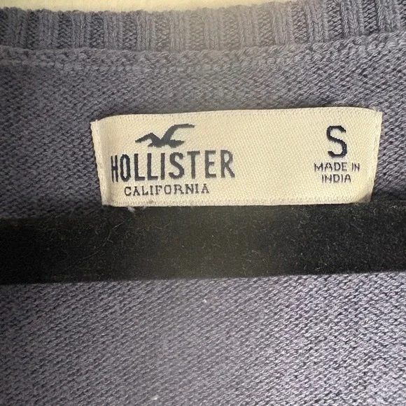 Hollister Long Sleeve Babydoll Knit Top Square Neck Women's Blue - Picture 3 of 5